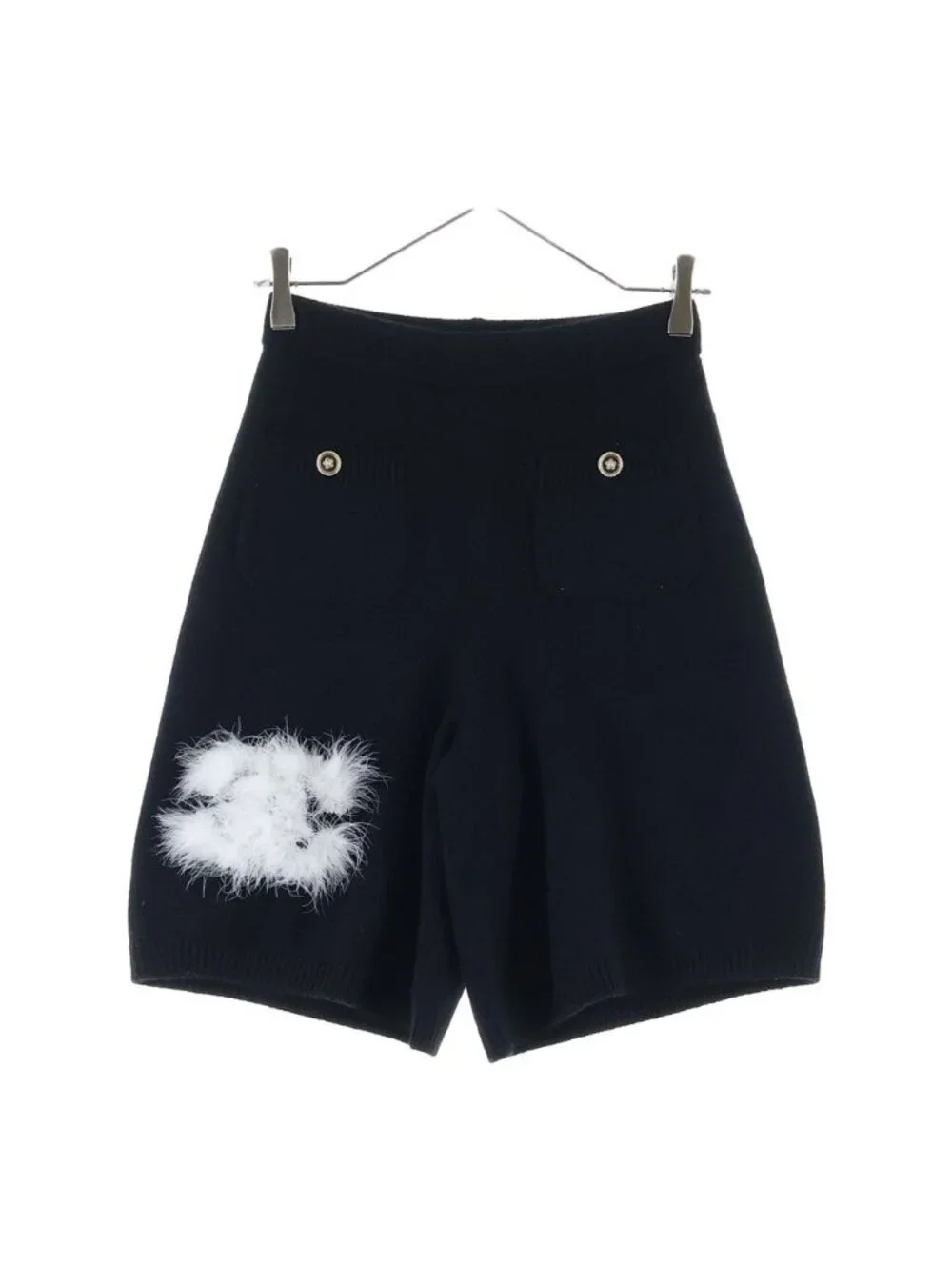 Chanel CC Logo Cashmere Shorts Black